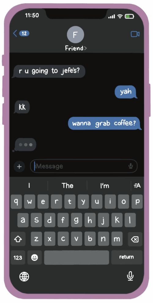 Texting Neshama for Raina